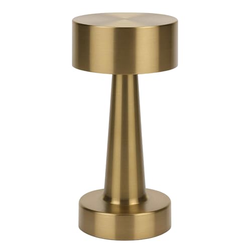 Well Home Lámpara de Mesa color Oro Recargable con 16 luces LED y 3 modos de iluminación Ø8,9x20,9cm