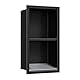 Neohomee Wandnische Dusche Versenkte Fußstütze mit Regal 304 Edelstahl Schwarze Nische mit rutschfest Silikonpads für Badezimmer, 34x18cm