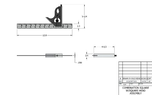Starrett Steel Combination Square C33H-12-4R - Image 2