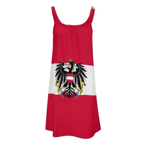 Beach Skirt for Women Austria Austrians Flag Dress Sleeveless Sexy Sling Skirt Fashion Sunshine Casual Wear Shoulder Strap Skirts M