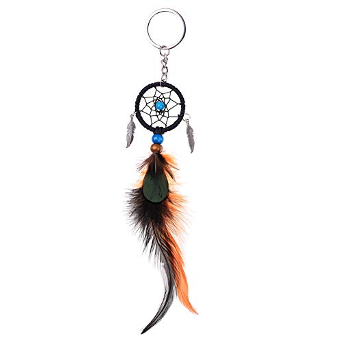 Preisvergleich Produktbild Daliuing Schlüsselanhänger Damen Frau Anhänger Federn Traumfänger Auto Schlüsselbund Organizer Keychain Schlüsselhalter (22 * 3.2cm)