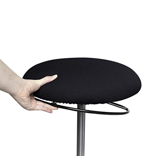 Image of Seville Classics Modern Ergonomic Pneumatic Height Adjustable 360-Degree Swivel Stool Chair, for Drafting, Office, Home, Garage, Work Desk, Black, airLIFT Sit Stand Balance and Wobble