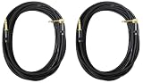 Audio 2000s E26125P2 1/4" TRS kąt prosty do 1/4" TRS 25Ft kabel (2 sztuki)