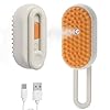 4 in 1 Cat Steam Brush for Shedding, Rechargeable Cat Brush with Steam, Anti-Static Steam Pet Brushes, Massage, Cleaning, Shedding & Combing All In One! Cream