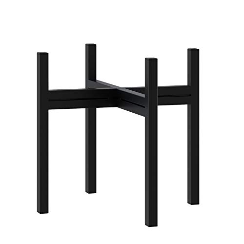 FaithLand Mid Century Plant Stand Indoor Outdoor (EXCLUDING 8" Plant Pot), Metal Planter Stand, Potted Plant Holder, Black, Hold Up to 8 Inch Planter - Upgraded Design by FaithLand - Used condition - US$17.49