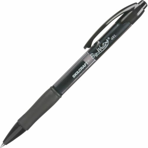 SKILCRAFT 7520-01-588-2363 Bio-Write Retractable Gel Pen with Black Barrel, 0.7mm Size, Black Ink (Pack of 12) image 4