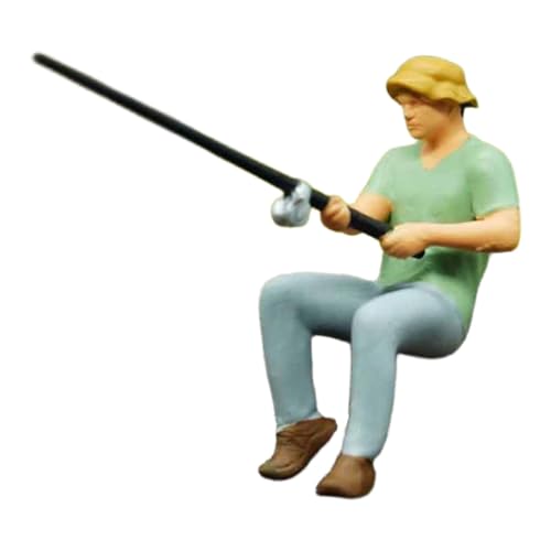 Accessoires de scène miniatures et figurines de simulation de pêche en résine - 8