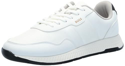Image of BOSS Men's Leather Mix Low Top Sneaker | Casual Shoes