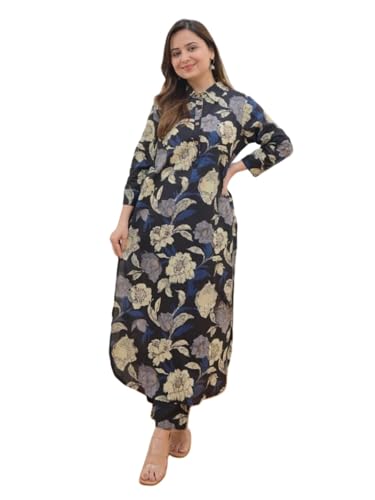GRECIILOOKS Women's Rayon Floral Ethnic Co-ord Set