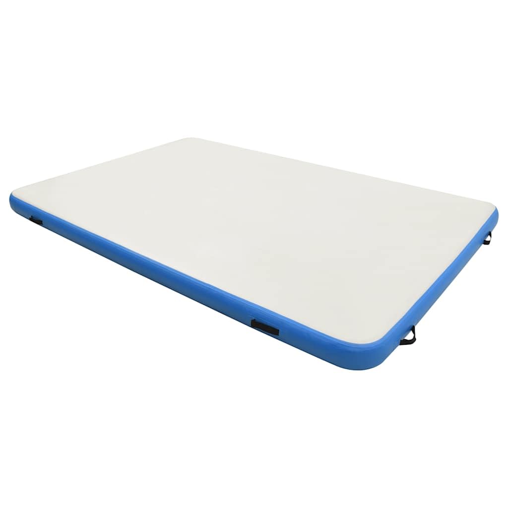 Tappetino da nuoto gonfiabile per lago e piscina, isola galleggiante con manici e anelli, piattaforma da bagno, 300 x 300 x 15 cm, blu e bianco