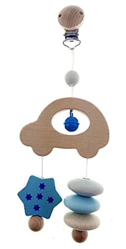 Minitrapèze voiture bleu nature jouet éveil premier âge suspendu 170x122mm