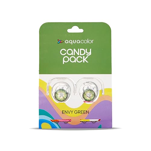 Image of Aquacolor Envy Green Daily Disposable Candy Pack - 2 Lens Pack, Power(-1.25)