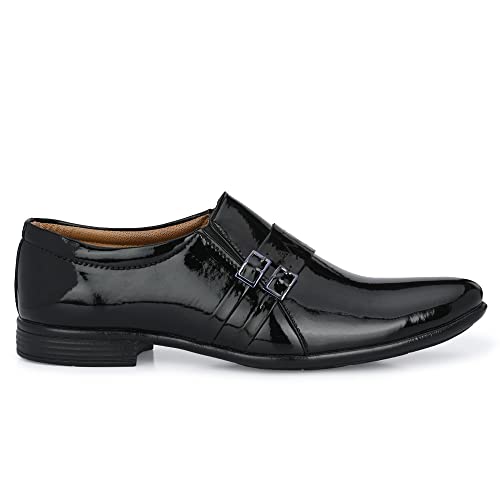 Image of Stylelure Men Synthetic Leather Straps Formal Monk Shoes