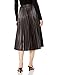 BCBGMAXAZRIA Women's Maxi Skirt with Faux Leather and Pleats, Coffee Bean, Small