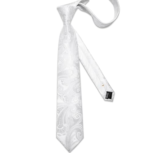 Image of DiBanGu Mens Paisley Tie Sets Silk Jacquard Woven Floral Necktie and Pocket Square Cufflinks Wedding Business Party