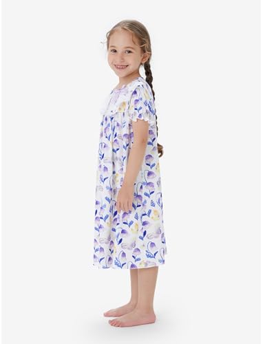 PATPAT Girls Princess Lace Nightgown Short Sleeve Sleepwear Nightdress O-Neck Loose Nightwear Homewear2