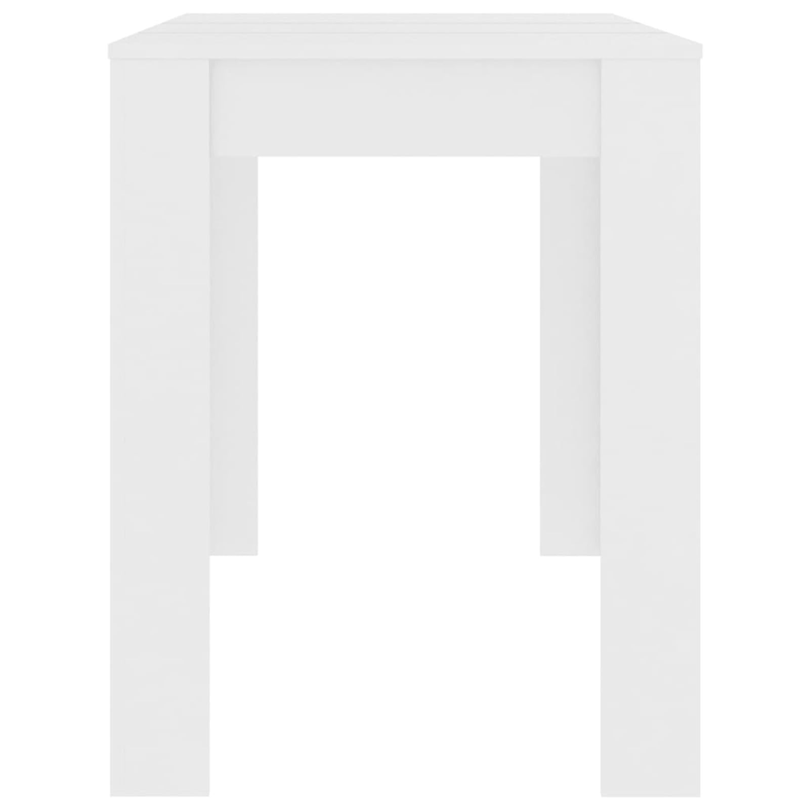 Mesa de comedor blanca de 120 x 60 x 76 cm, madera de ingeniería, mesa de comedor, mesa de cocina, mesa de comedor para 4 personas, escritorio de sala de estar, comedor, cocina