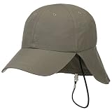Lipodo Uni Cap mit Nackenschutz - unifarbene Sonnencap Damen/Herren - Wasserabweisende Baseballcap aus Nylon - Einheitsgröße 56-60 cm - Kappe Größenverstellbar - Frühjahr/Sommer Oliv One Size