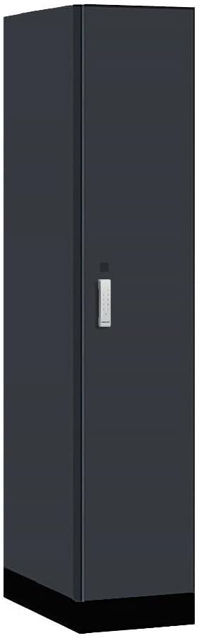 Salsbury 15" Wide Premier Wood Locker-Single Tier-1 Wide-6 Feet High-24 Deep-Carbon Mesh-Silver Electronic Locks