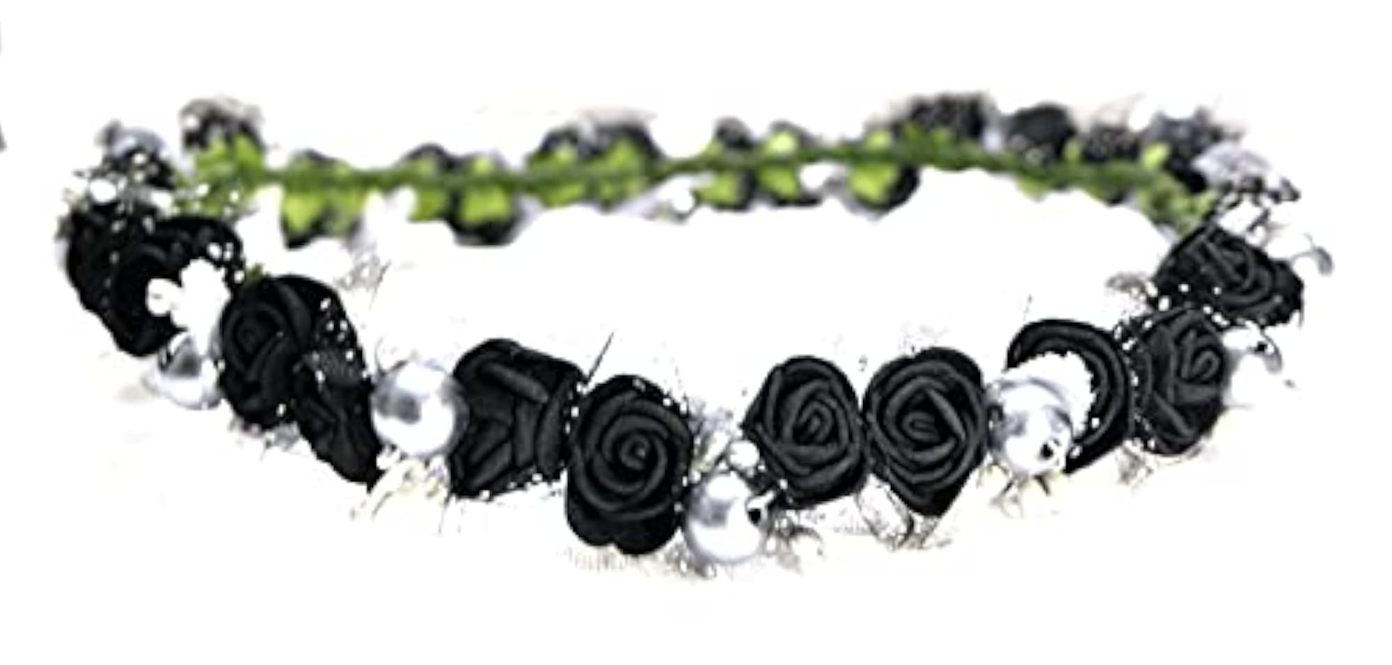 Women's Black & Silver Floral Tiara for Hair Accessories