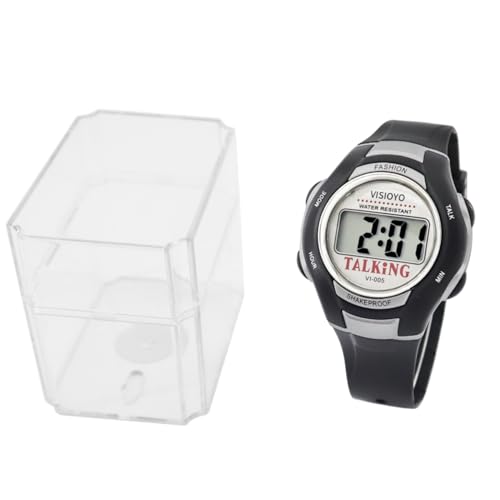 Reloj Parlante en Español – para Ciegos, Baja Visión y Personas Mayores, con Alarma Audible y Anuncio Automático VI-005(TS)