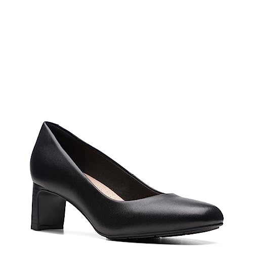Escarpins Kyndall Iris Clarks femme cuir noir taille 38.5 talons stables