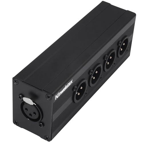 1 Female to 4 Male Audio Splitter Balanced 3-Pin XLR Splitter Box for Mixers Mics