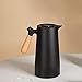 Baffect Caraffa da caffè termica da 1 litro, Caffettiera con isolamento sottovuoto con pulsante a pressione in alto, caraffa sottovuoto con mantenimento del calore 24 ore per caffè, tè, latte (nero)