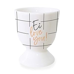 Grafik-Werkstatt Eierdopje met echt goud, porseleinen beker, Ei Love You, wit, normaal