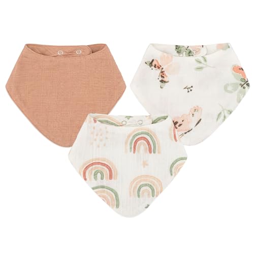 Image of Crane Baby Soft Baby Bib Set, 100% Cotton Muslin Baby Bibs, Soft and Absorbent Drool Bib For Babies