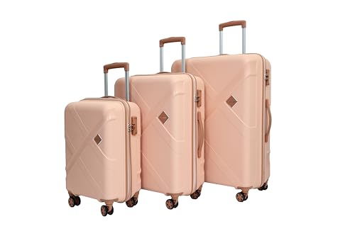 Image of American Tourister Kamiliant -8 Wheel, 3PC Set (Small + Medium + Large) Hard PP Suitcase for Travel /Trolley Bag for Travel /Travel Bag with TSA Lock & Smooth Sliding Double Wheel (Spanish Peach)