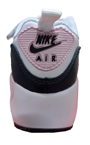 Nike Air Max 90 EasyOn Little Kids' Shoes (HF6357-104, White/Pink Foam/Armory Navy/Wolf Grey) Size 11