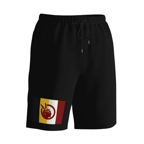 Flag of The American Indian Movement Men's Quick-Dry Board Shorts 7" - Swim Trunks Summer Hawaii Beach2