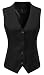 Vocni Women's Fully Lined 4 Button V-Neck Economy Dressy Suit Vest Waistcoat ,Black,US XL ,(Asian 7XL)