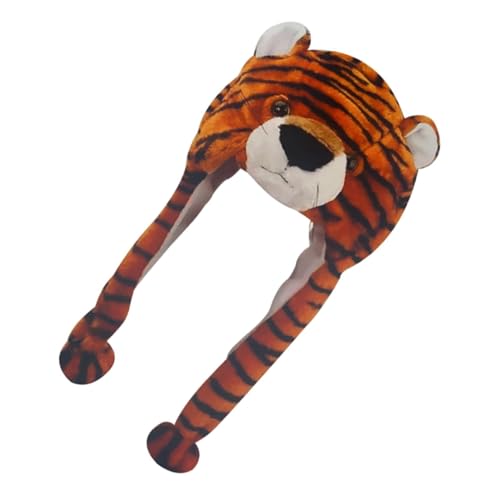Yardwe Sombrero Tigre de Peluche Cómodo y Elástico para Diseño Festivo y Duradero para Fiestas y Disfraces Infantiles