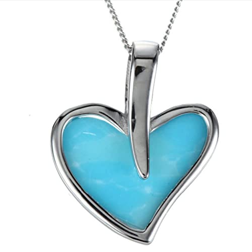 Preisvergleich Produktbild PIERRETOILES - 0,925 Sterling-Silber 925 Herzschliff larimar