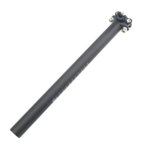 Tige de selle en carbone 3K mat 27.2mm au design épuré No Logo