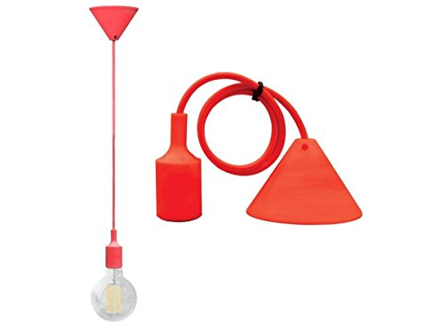 Pendente ROSSO a Soffitto con cavo e portalampada E27