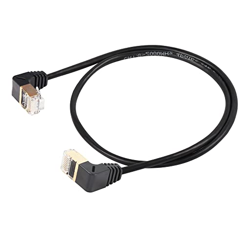 SinLoon RJ45 Cat8 Ethernet Cable,90 Degree Male to Male High Speed Cat8 Network Cable,40Gbps 2000Mhz SFTP Patch Cord For Router Modem Server (UP to UP)