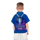 Mochilinha Bag Infantil Personalizado com Nome e Idade Liga dos Campeões Futebol (Mochilinhas 20x30, Unidades, 01)