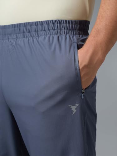 Image of TECHNOSPORT Men's Regular Fit Joggers with Zip Pockets, TECHNOLITE Quick Dry Stretchable Lightweight Track Pants for Gym Running and Casual Wear