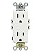 Leviton 5325-WMP 15 Amp, 125 Volt, Decora Duplex Receptacle, Residential Grade, Grounding, White, 10 count