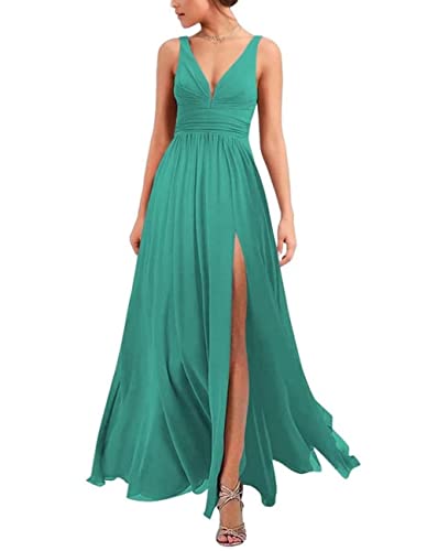 Robe de demoiselle d'honneur SAYNO turquoise pour un mariage estival élégant en plein air