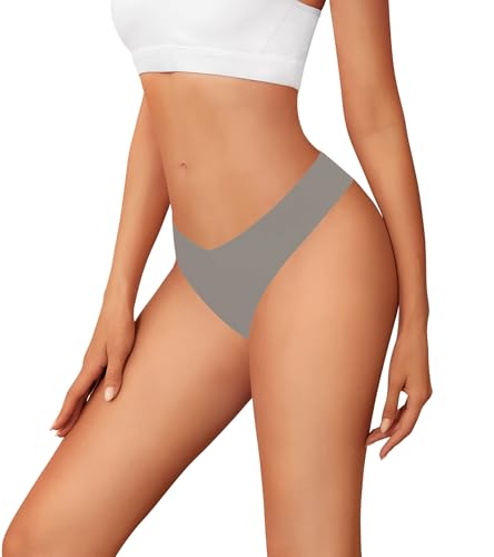 Image of Seamless Underwear Women Pack No Show Thongs For Women Ladies Sexy Panties Underwear Breathable Comfortable 6 Packs