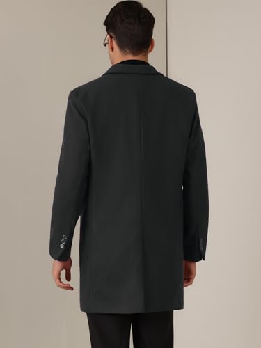 Lars Amadeus Winter Coat for Men's Notched Collar Single Breasted Long Trench Coats3