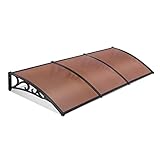 marquesina de policarbonato para puertas 【Fácil de Instalar】Nuestro paquete de la cubierta para puerta de casa incluye textos de instrucciones y los tornillos correspondientes, que se pueden montar según las instrucciones correspondientes, recomendando el montaje en pareja.