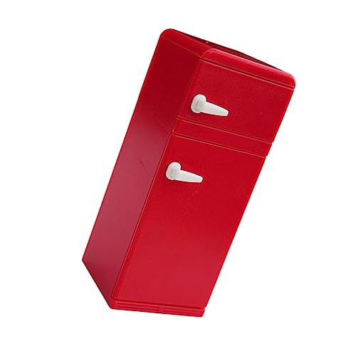 Toyvian Refrigerador con Vista en Miniatura Toys Toys congelador Mini minifrigorificos Mini-frigorífico refrigerador de Juguete Jugando casa Nevera Juguete el plastico Rojo
