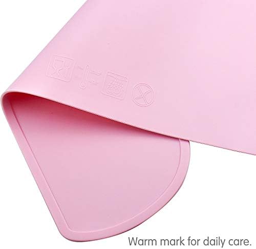 WEKON Set of 2 Cloud Silicone Baby Placemat, Baby Table Mat. Food Grade, Heat Resistant Kids Tableware BPA Free, Non-Slip and Safe for Toddlers (Blue, Pink)