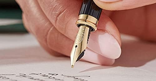 Cross Century II Refillable Click-Off Cap Metal Fountain Pen with 23 Carat Gold Plated Appointments, Medium Gold Nib, includes Premium Gift Box and 2 Black Cartridge Refills, 1 Pack, Medalist Chrome