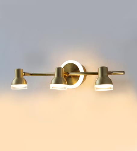 Image of FILLISKA 3 in 1 Double Wall spot /Picture /Display /Mirror Light with Adjustable Head and Colour Changing Function (3 Way Luxurious Gold-987)